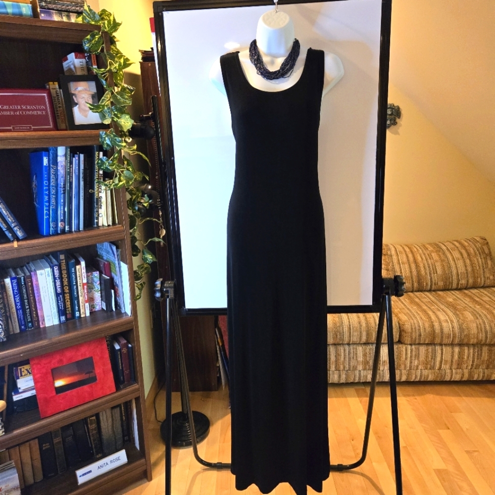 Ronni Nicole Black Stretchy 2-Piece Maxi Dress & Crop Jacket, Size 12